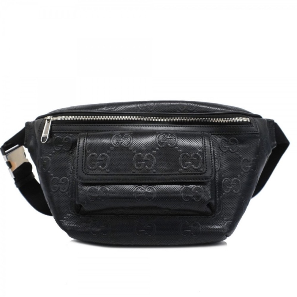 Men's Gucci Black Leather Waist Bag - Picture 1 of 11